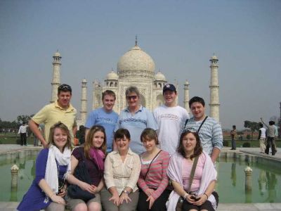 Team infront of Taj